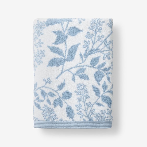 The Company Store Light Blue Company Cotton Wildflower Jacquard Bath Towel