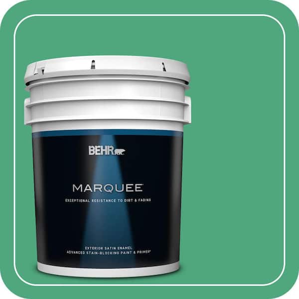 BEHR MARQUEE 5 gal. #P420-5 Shamrock Green Satin Enamel Exterior Paint & Primer