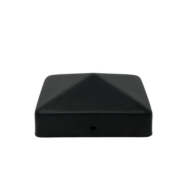 NUVO IRON Easy-Cap 6 in. x 6 in. Black Galvanized Steel Pyramid Post Cap (6-Pack)