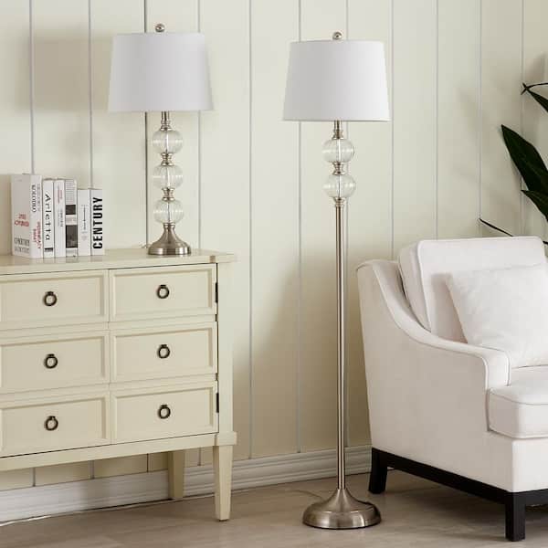 Maxax Montgomery 62 in. Clear Glass Traditional Floor Lamp