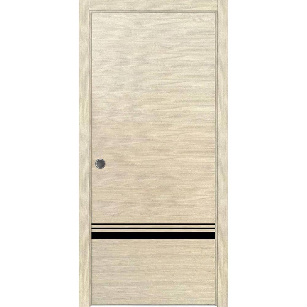 Assemble Required 42 in. x 84 in. 1-Panel Natural Veneer Finished Solid Wood with Honeycomb Sliding Door with Hardware price history on PriceWatchPro