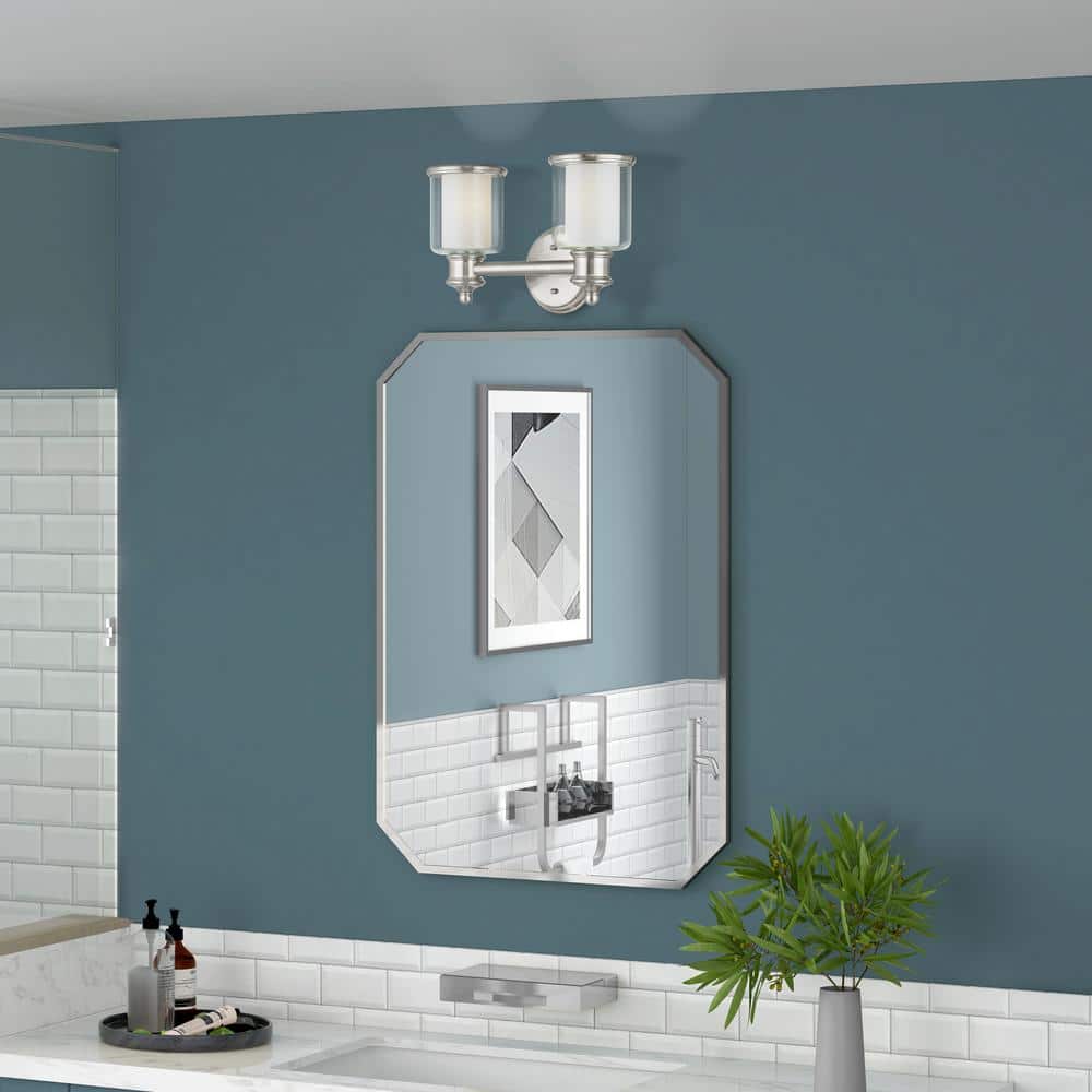 Elegant Brushed Nickel 2-Light Bath Vanity with Dimmable Feature