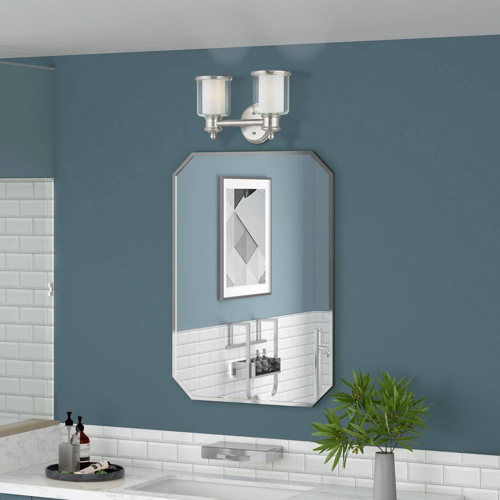 Elegant Brushed Nickel 2-Light Bath Vanity with Dimmable Feature