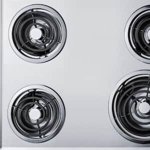 30 in. Coil Top Electric Cooktop in Chrome with 4 Elements
