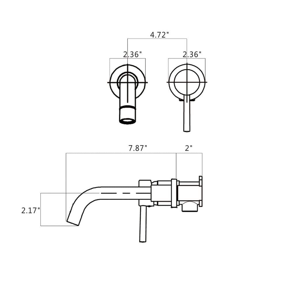 Brushed Gold Wall Mount Single Handle Bathroom Faucet