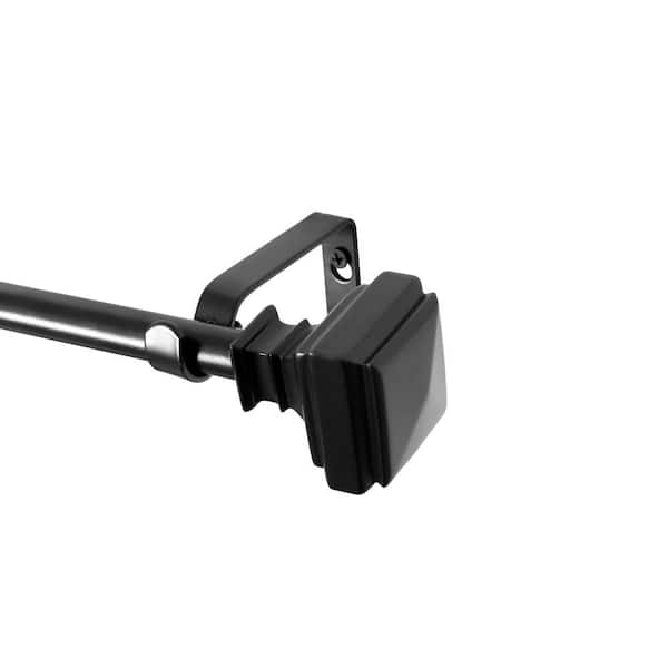0.625 Inch Curtain Rod For Windows 86 to 120 Inch, Adjustable Drapery Rods, Black