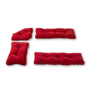Hyatt Scarlet 4-Piece Microfiber Kitchen Nook Cushion Set