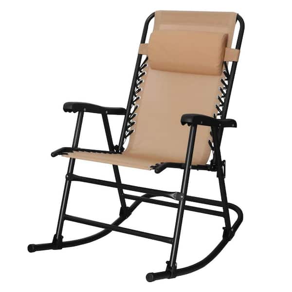 Black Metal Outdoor Rocking Chair