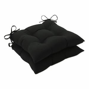 Solid 19 in. x 18.5 in. Outdoor Dining Chair Cushion in Black (Set of 2)