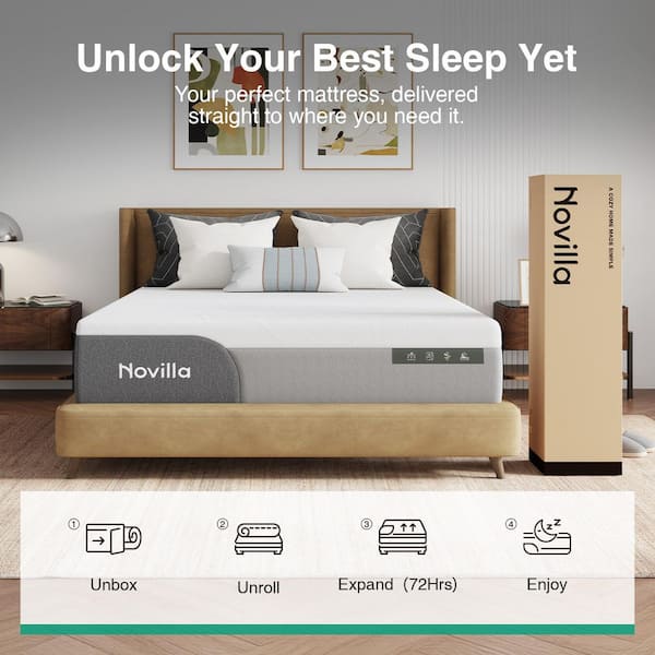 Queen Medium Cooling Gel Memory Foam 12 in. Pressure Relief Bed-in-a-Box Mattress