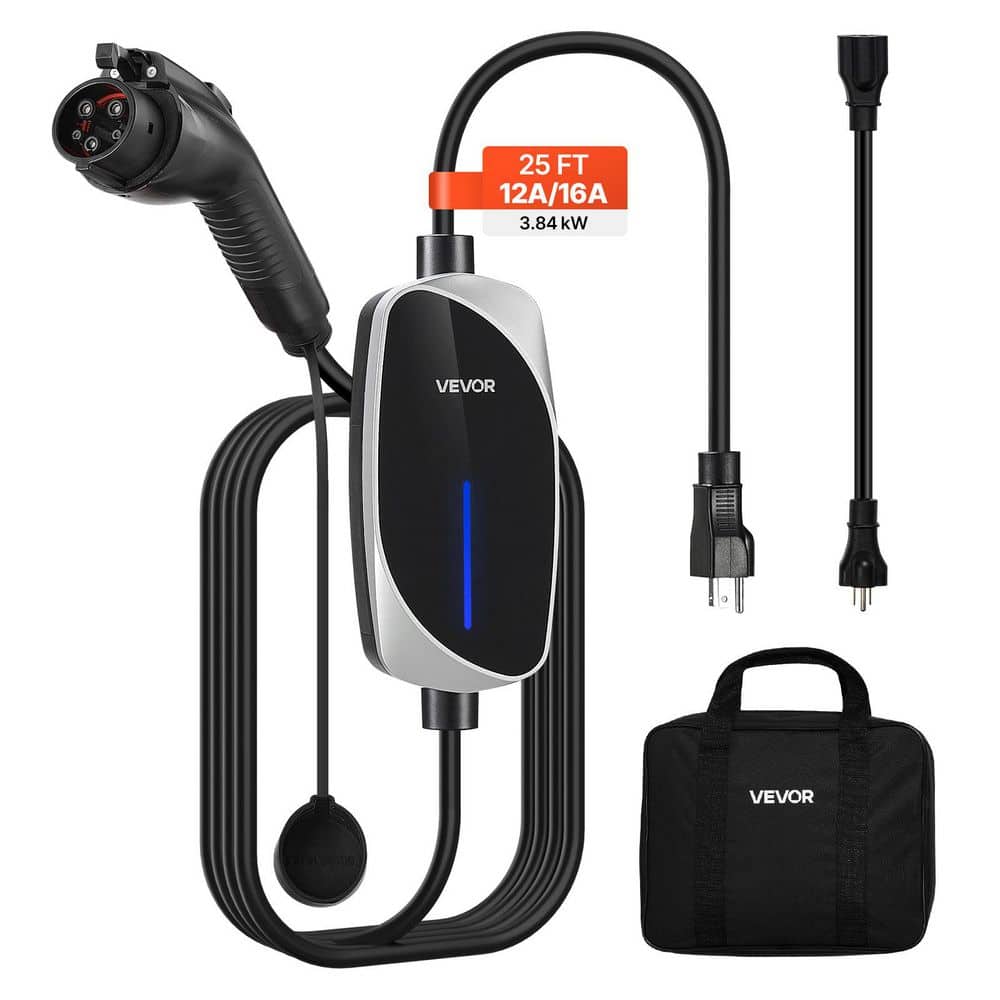 Level 1&2 EV Charger, 16 Amp, Electric Vehicle Portable Charger with 25 ft Charging Cable, 120V-240V price history on PriceWatchPro
