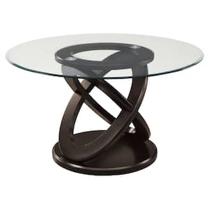Jasmine Espresso,Clear Wood Dining Table for (Seats of 4)