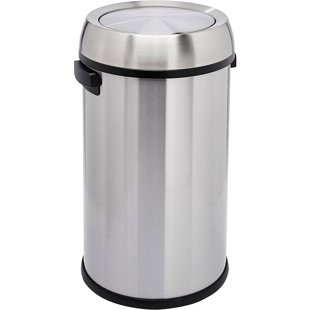 The Clean Store L Gal Soft Close Smudge Resistant Open Top Trash Can With Swinging Lid