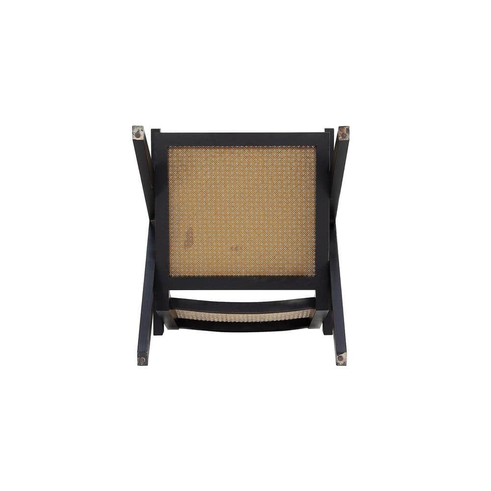 Hamlet Black and Natural Cane Wood Accent Armchair