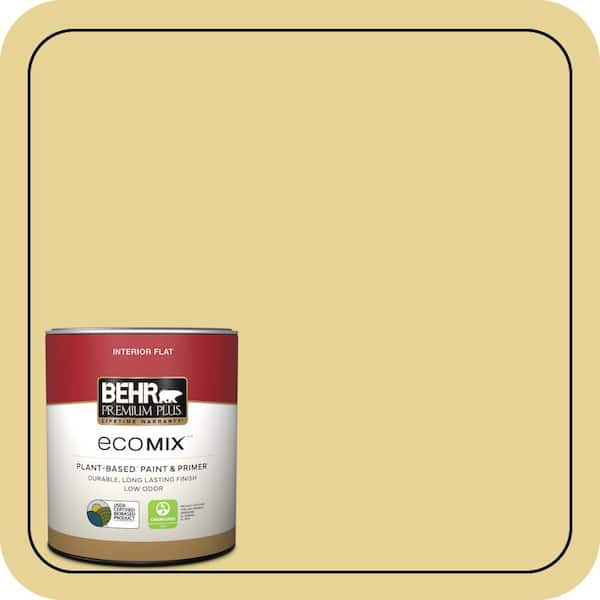 1 qt. #390D-4 Honey Beige Flat EcoMix Plant-Based Interior Paint & Primer