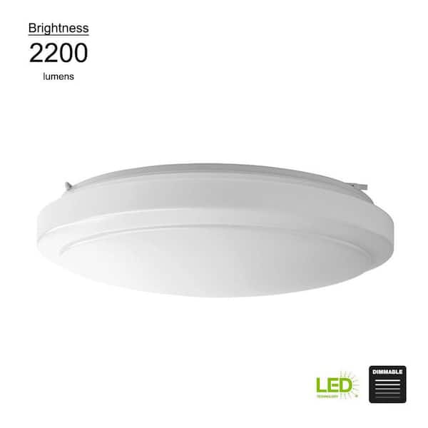 Hampton Bay Dimmable 20 In Round White, Light Fixture Says Not Dimmable