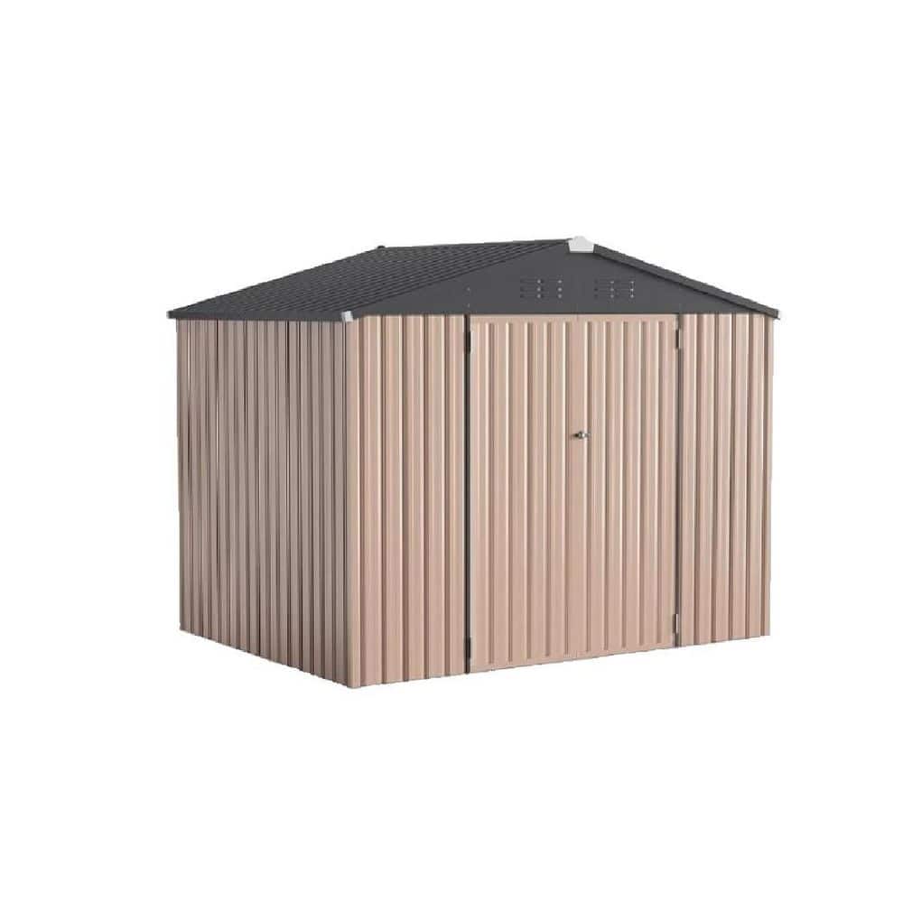 6 ft. W x 8 ft. D Metal Storage Shed, Tools Storage Shed for Garden, Bakcyard, Light Brown (48 sq. ft. ) price history on PriceWatchPro
