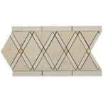 Grand Textured Crema Marfil Border 6 in. x 12 in. x 10 mm Polished Marble Floor and Wall Tile