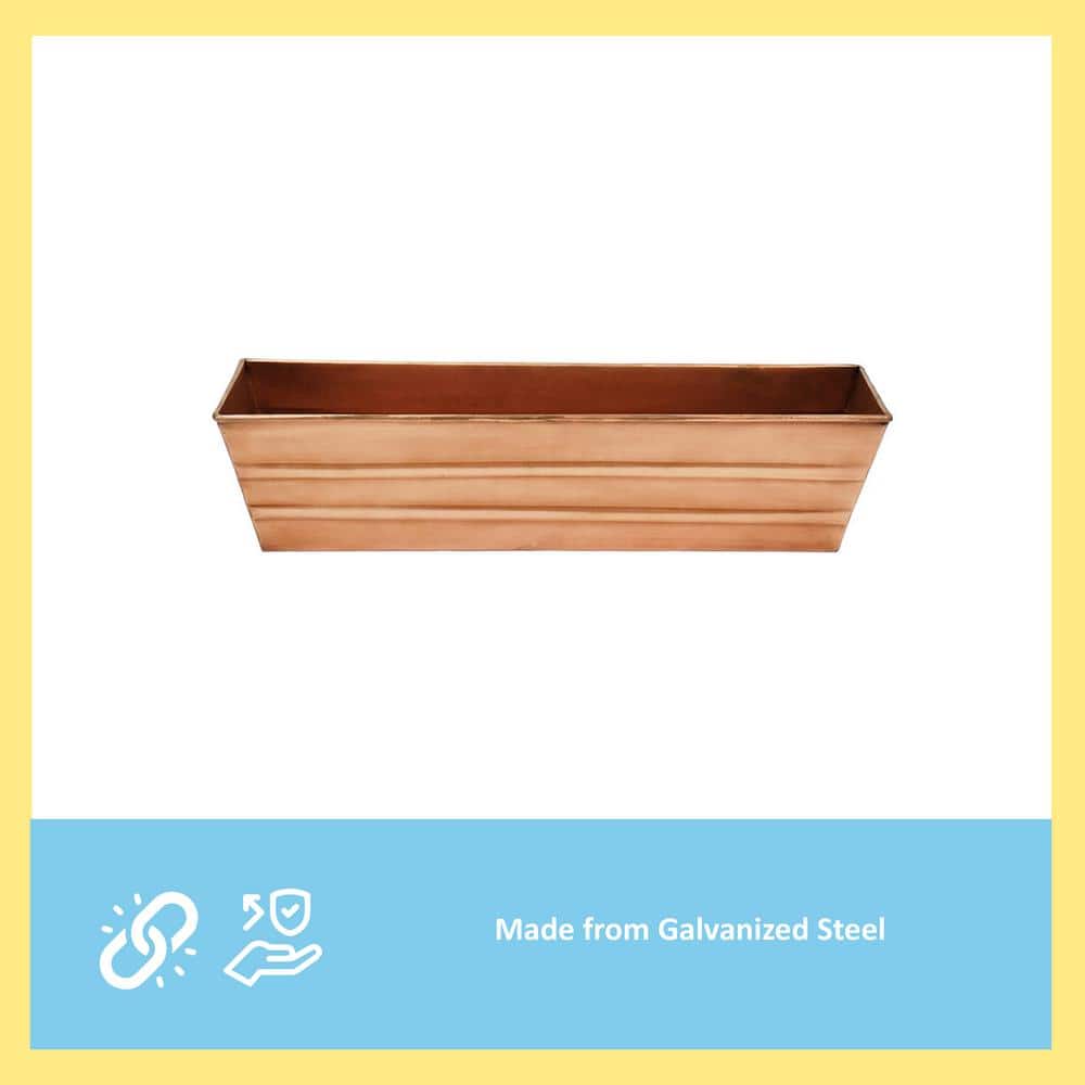 Small Copper Plated Galvanized Steel Rectangular Planter Box