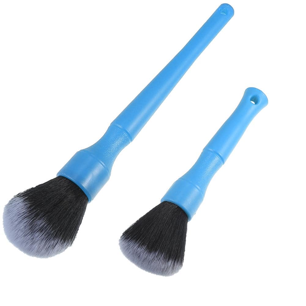 2pcs Car Detailing Brush Set Soft Synthetic Bristles PBT Car Cleaning Brush Blue 155mm 230mm
