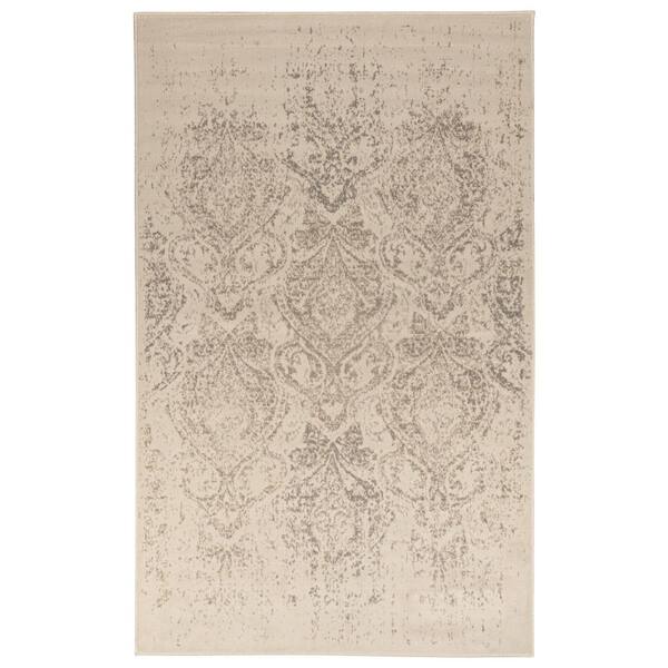 SUPERIOR Otomar Beige 7 ft. 10 in. x 10 ft. Traditional Damask Polypropylene Area Rug