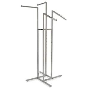 Chrome Steel 36 in. W x 72 in. H 4-Way Rack with Square Tubing Straight and Slanted Arms