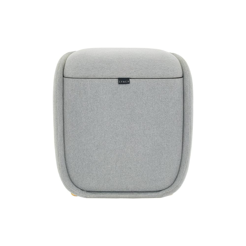 Gray Fabric Foot Calf Lumbar Ottoman Massager with Heated Therapy