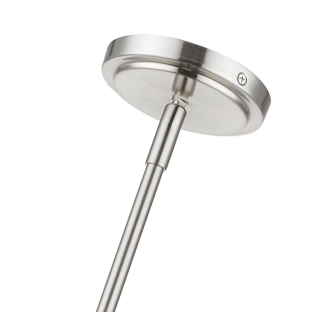 Transitional Brushed Nickel 1-Light Pendant with Clear Glass Shade