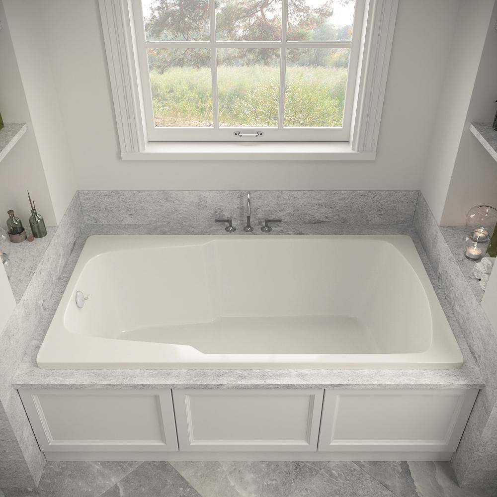 72'' x 36'' Glossy White Acrylic Soaking Drop-In Bathtub