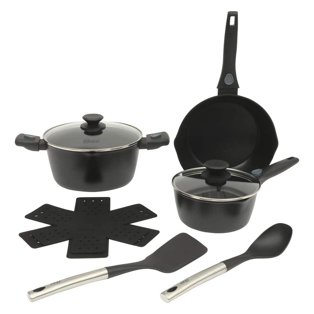 13 Piece Nonstick Cookware Combo Set in Matte Black