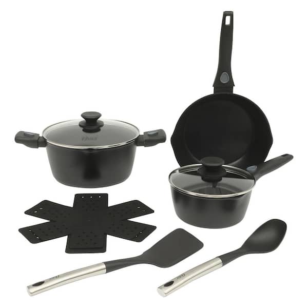 13 Piece Nonstick Cookware Combo Set in Matte Black