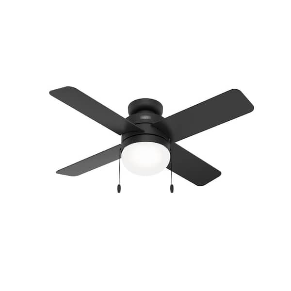 Hunter Timpani 44 in. Indoor Matte Black Ceiling Fan with Light Kit Included