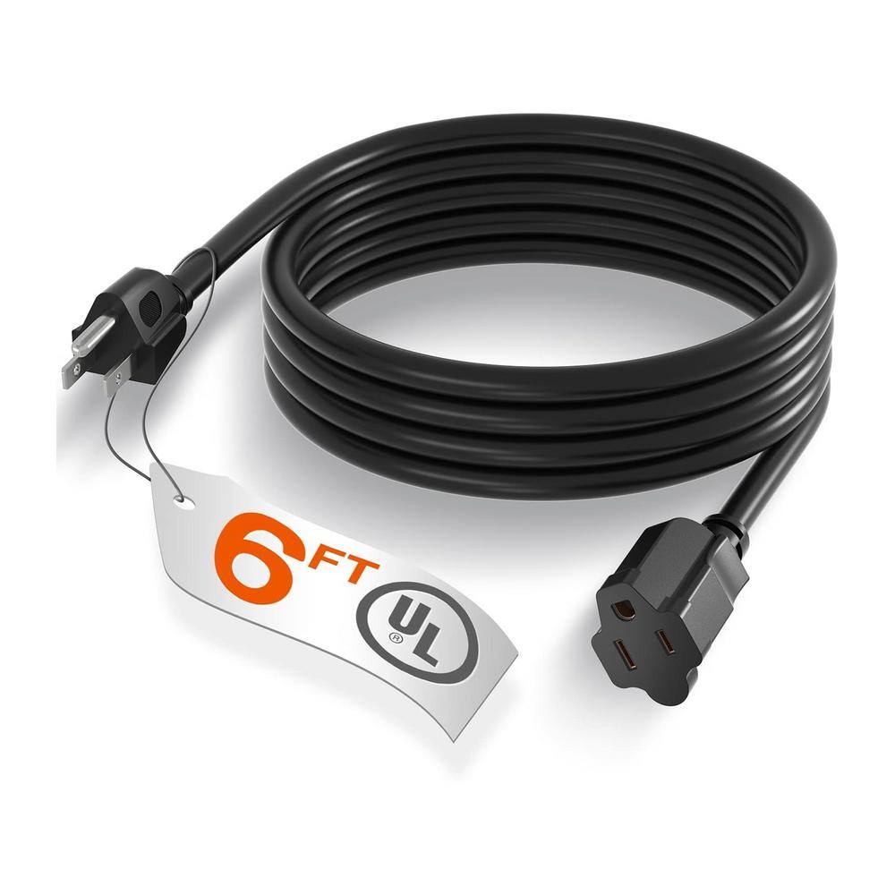 6 ft. 16/3 Heavy Duty Outdoor Extension Cord with Flexible Long Wires, Black (1-Pack) price history on PriceWatchPro