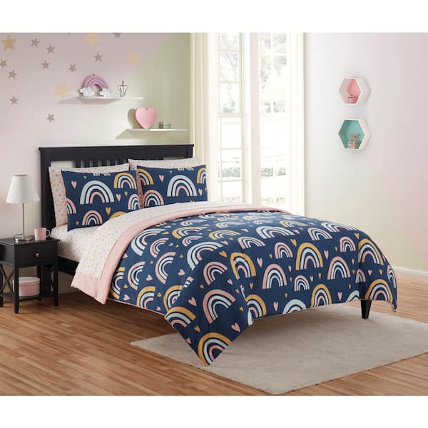 Morgan Home Kute kids Haley Rainbows 7-Piece Full Bedding Set
