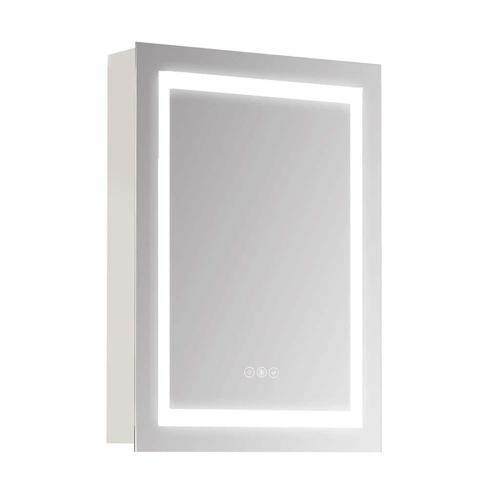 20 in. W x 28 in. H Rectangular Silver Recessed/Surface Mount Wall Medicine