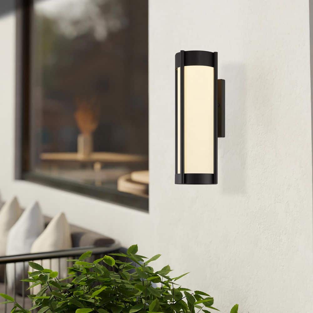 Black Label 38灯 Black Base Design Designers Fountain Cedar Lane 18 in. Matte Black Smart Outdoor