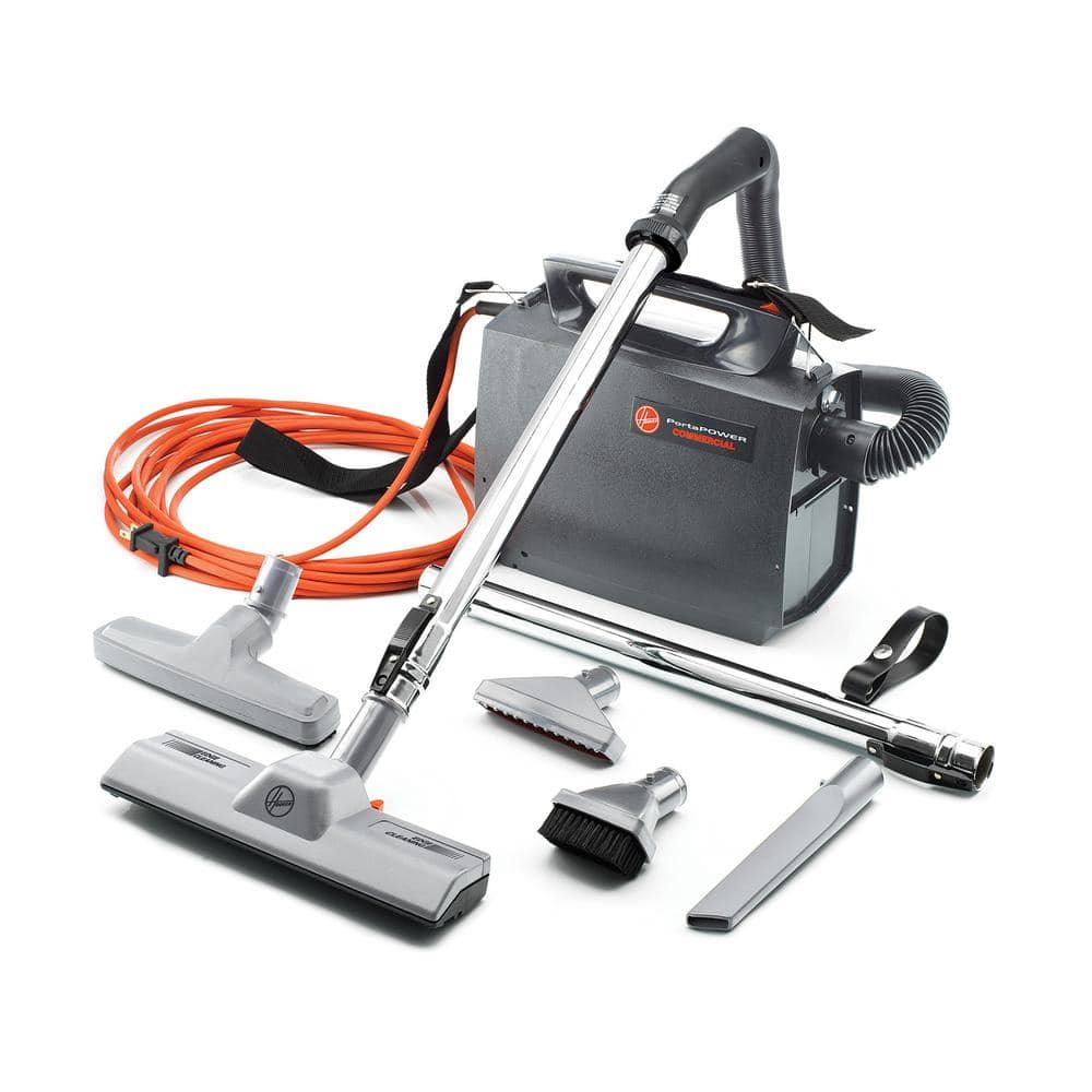 HOOVER COMMERCIAL Commercial PortaPOWER Bagged Corded Washable Filter Vacuum Cleaner for Carpet, Hard Floor, Above Floor, Canister Vacuum