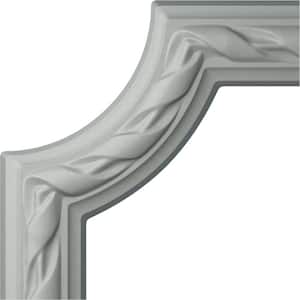 6 in. x 3/4 in. x 6 in. Urethane Reeded Acanthus Leaf Panel Moulding Corner (Matches Moulding PML01X00JA)