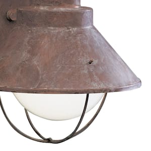 Seaside 1-Light Olde Brick Outdoor Hardwired Barn Sconce with No Bulbs Included (1-Pack)