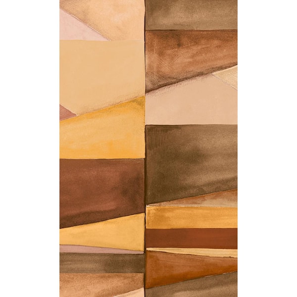 Walls Republic Camel Gradient Block Geometric Print Non-Woven Non-Pasted Textured Wallpaper 57 sq. ft.