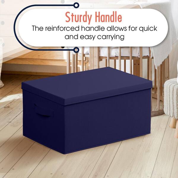 Juvale 3 Pack Collapsible Fabric Storage Bins, Cubes & Organizer With  Handles, Shelf Baskets & Boxes For Organization, Navy Blue, 16.25 X 12 In :  Target