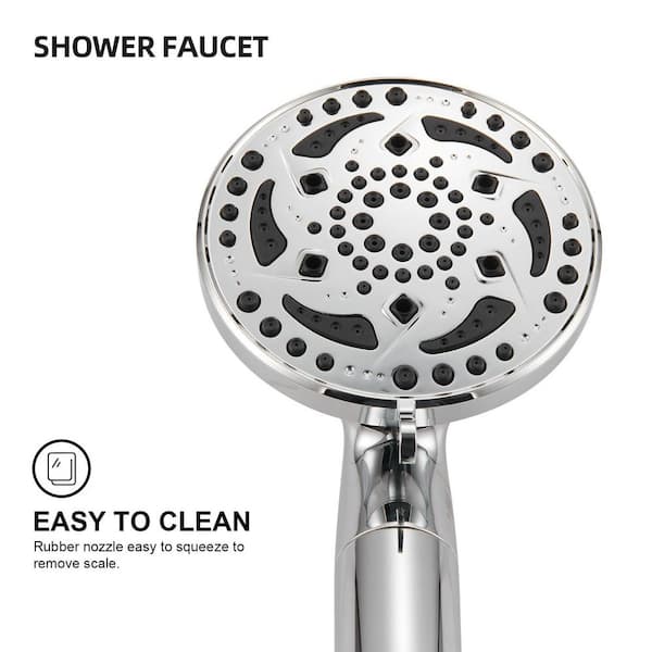 Zalerock 7-Spray Pattern 4.92 in. Wall Mount Handheld Shower Heads