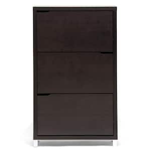 52.7 in. H x 31.1 in. W Brown Wood Shoe Storage Cabinet