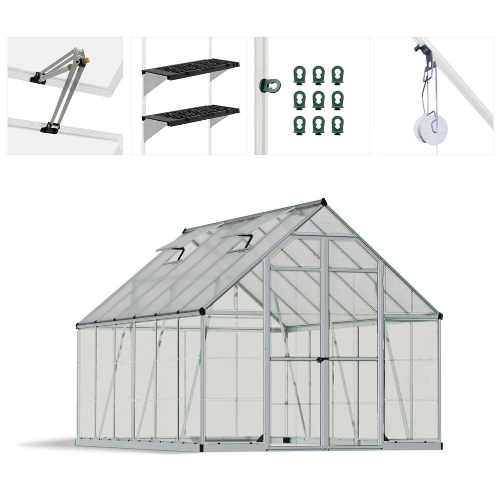 Balance 8 ft. x 12 ft. Hybrid Silver/Clear DIY Greenhouse Kit with Accessory Combo Pack price history on PriceWatchPro