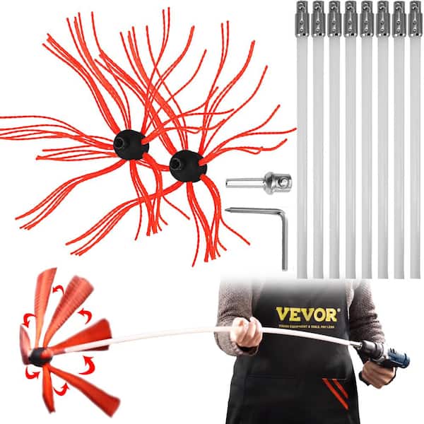 Pellet Stove Sweeping Kit Adjustable Chimney Cleaning Brush 100mm Ducts 26  Sweeping Rods (35ft) Pellet Stove Cleaning Kit Chimney Cleaning Tool