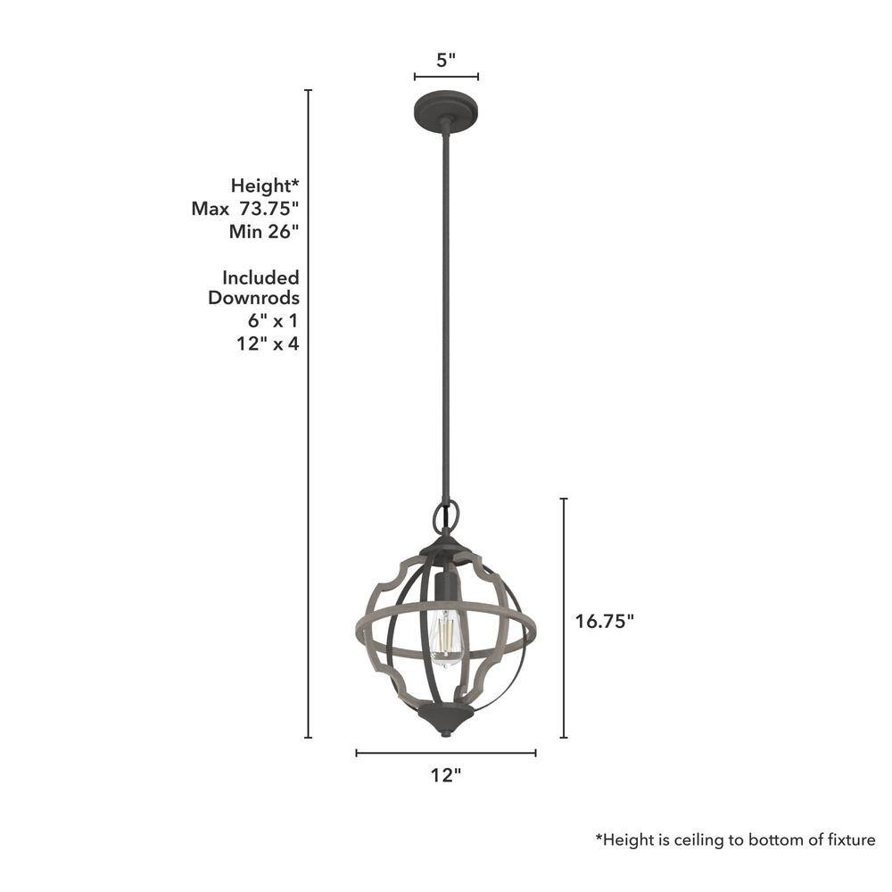 Noble Bronze Washed Oak Mini Globe LED Pendant