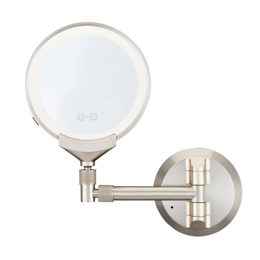 Conair 14 in. W x 16 in. H 2-in-1 Rechargeable LED Wall Mount Vanity Bathroom Makeup Mirror