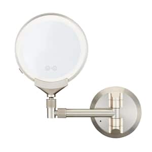14 in. W x 16 in. H 2-in-1 Rechargeable LED Wall Mount Vanity Bathroom Makeup Mirror