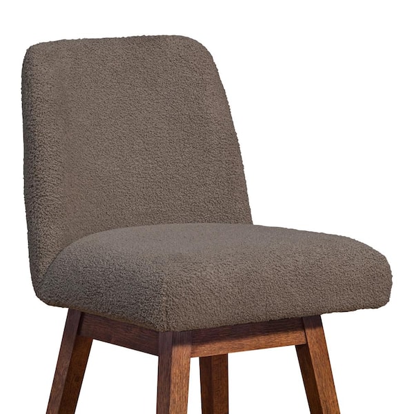 Armen Living Amalie Brown Oak Swivel Bar Stool with Taupe