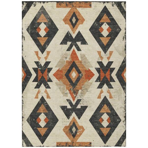 Chantille Machine Washable Indoor/Outdoor Abstract ACN1882 Ivory 3 ft. x 4 ft. Area Rug